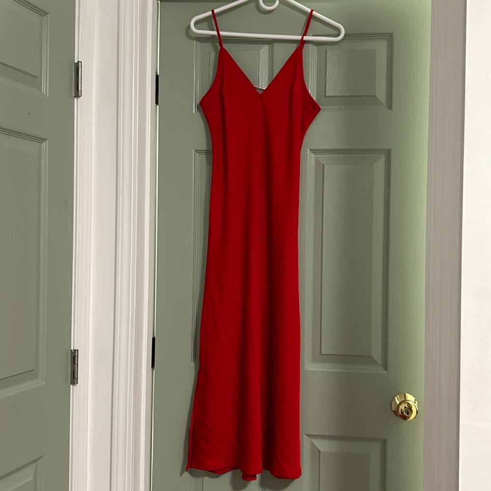 Red Satin Dress a new day women
